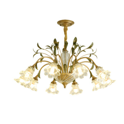 American Retro Pendant Light – Modern Minimalist Creative Floral Chandelier for Living Room, French Countryside-inspired Iron Art Dining Room/Bedroom Lighting