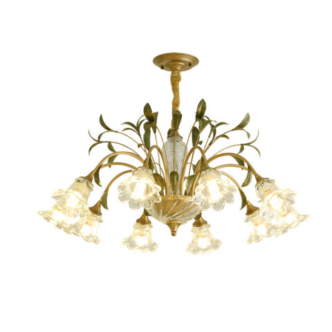 American Retro Pendant Light – Modern Minimalist Creative Floral Chandelier for Living Room, French Countryside-inspired Iron Art Dining Room/Bedroom Lighting