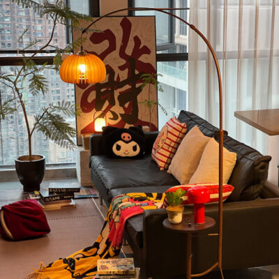 American Retro Pumpkin Storage Floor Lamp – 2025 New Model, Ambient Light for Living Room or Sofa Side, Mid-Century Decorative Standing Lamp